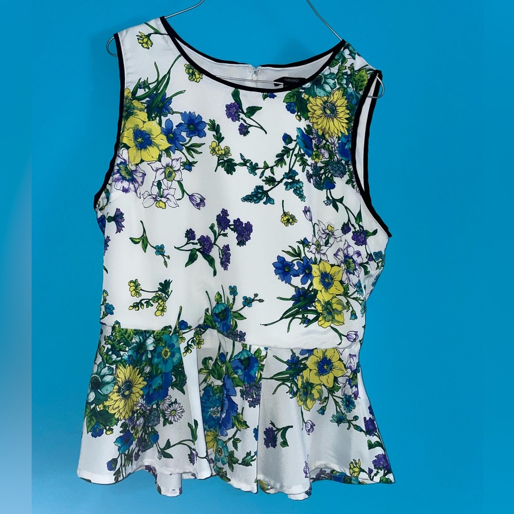 Forever 21 Whute Peplum Top - Size M